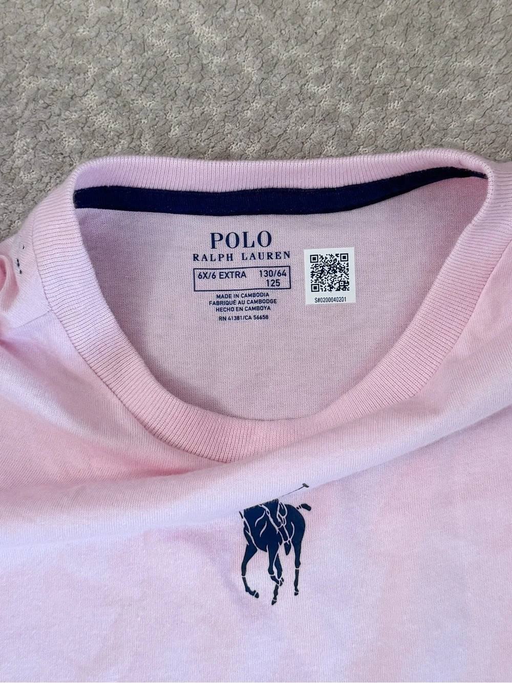 Girls Ralph Lauren Light Pink Big Pony Pleated Cotton Jersey Tee Dress size 6